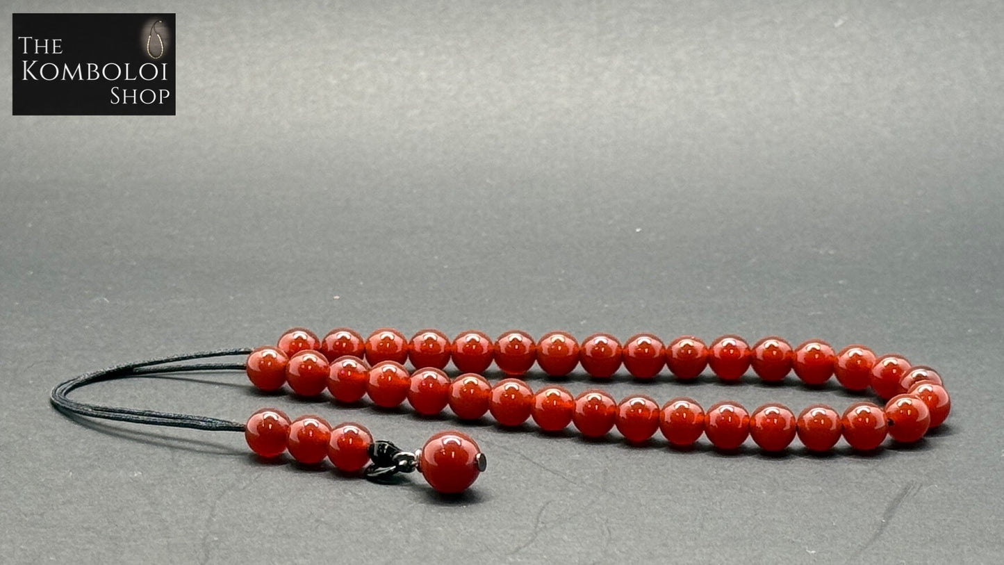 Carnelian 33 Bead Mini Komboloi / Worry Beads