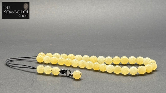 Yellow Jade 33 Bead Mini Komboloi / Worry Beads