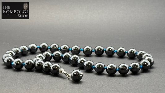 Hematite 33 Bead Worry Beads w/Hand Knotted Knots