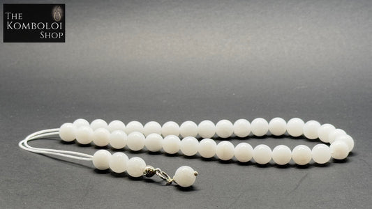 White Jade 33 Bead Komboloi / Worry Beads