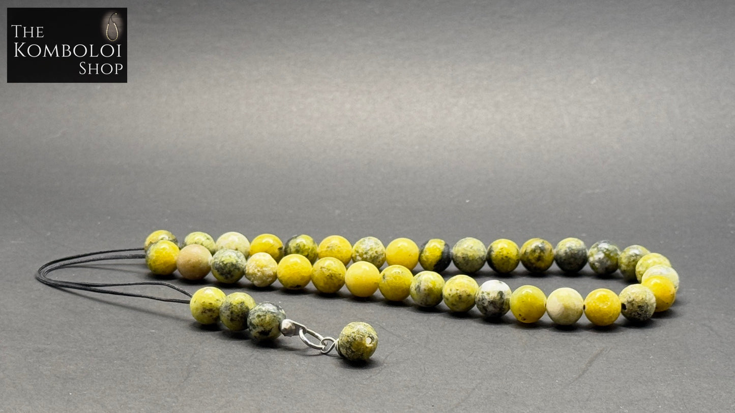 Yellow Turquoise (Jasper)  33 Bead Komboloi