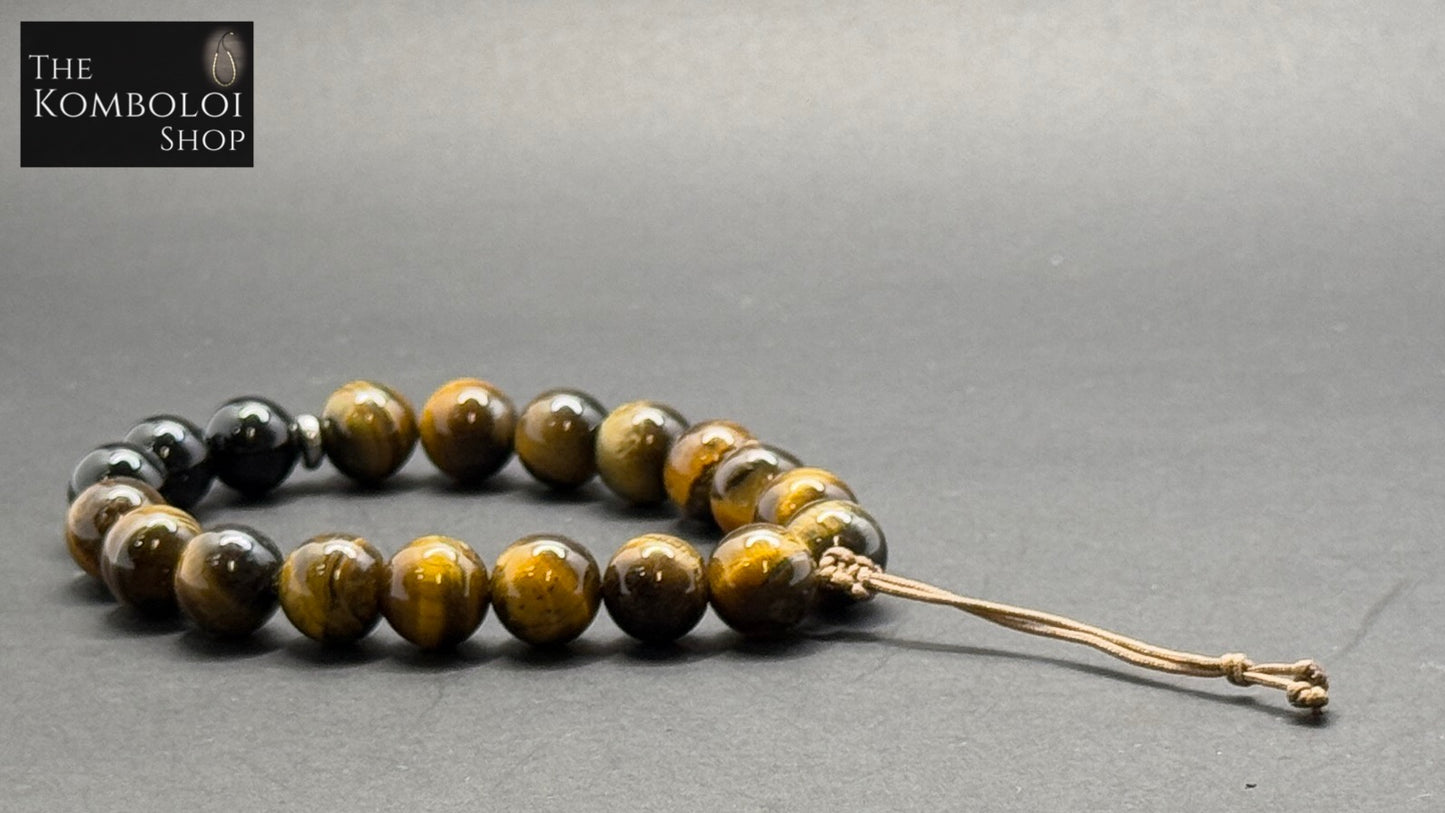 Tiger Eye & Onyx Worry Beads - Wearable MK3 (Short)