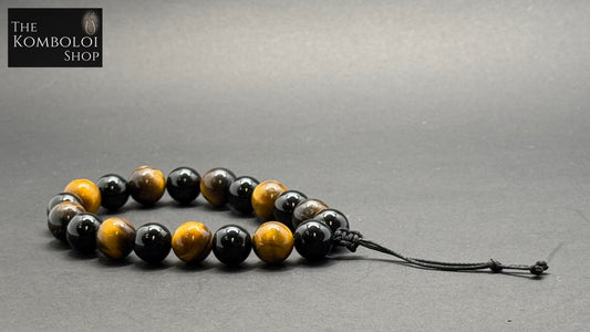 Tigers Eye and Onyx Worry Beads - Wearable MK3 (Short)