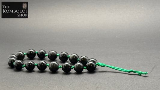 Obsidian Worry Beads - Wearable MK3 (Short) Hand Knotted