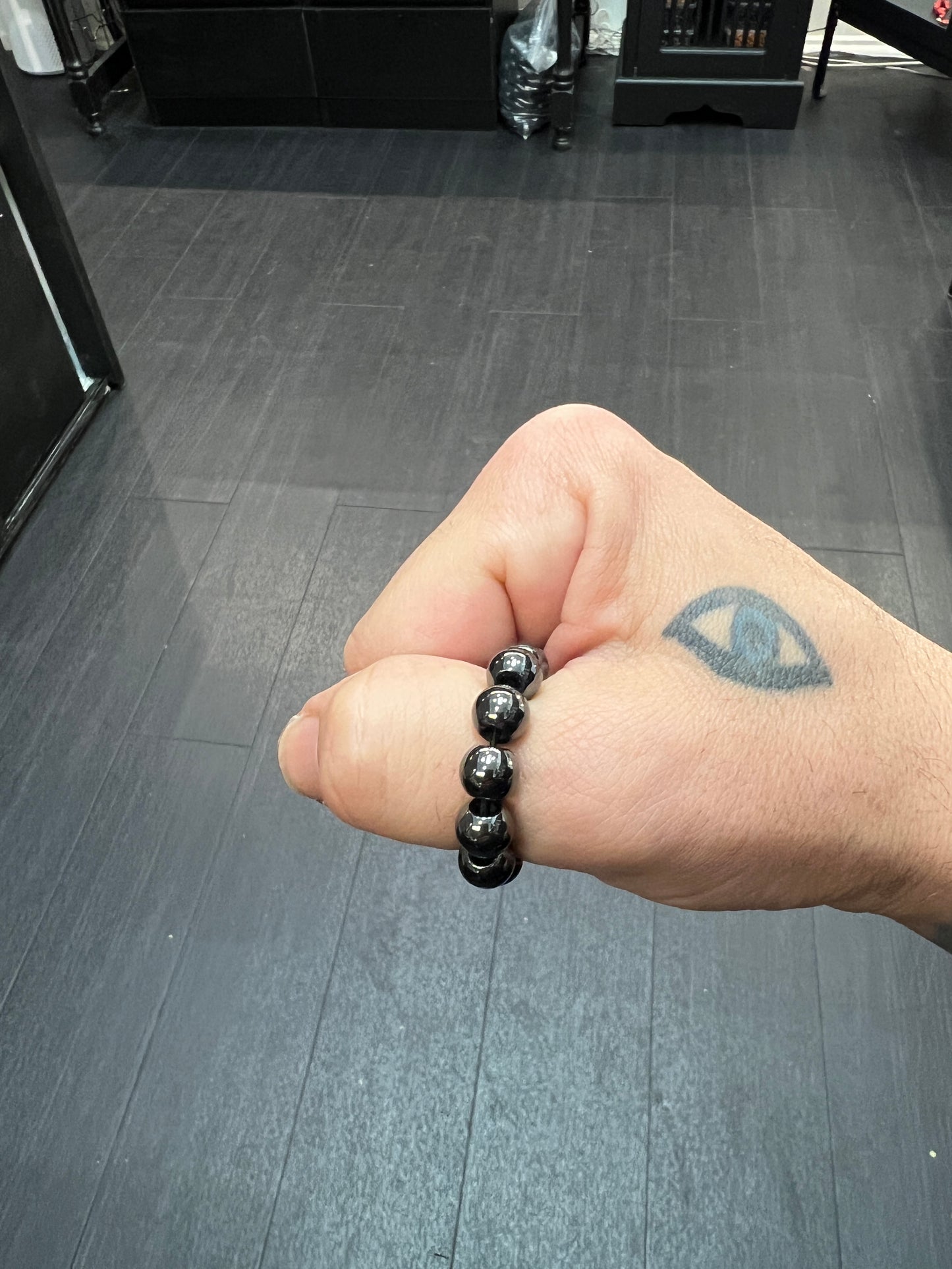 Hematite Worry Bead Ring / Anxiety Ring MK2