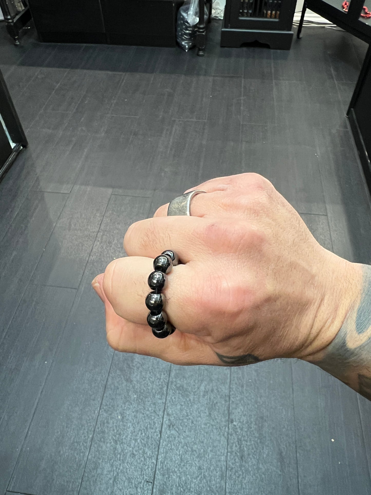 Hematite Worry Bead Ring / Anxiety Ring MK2