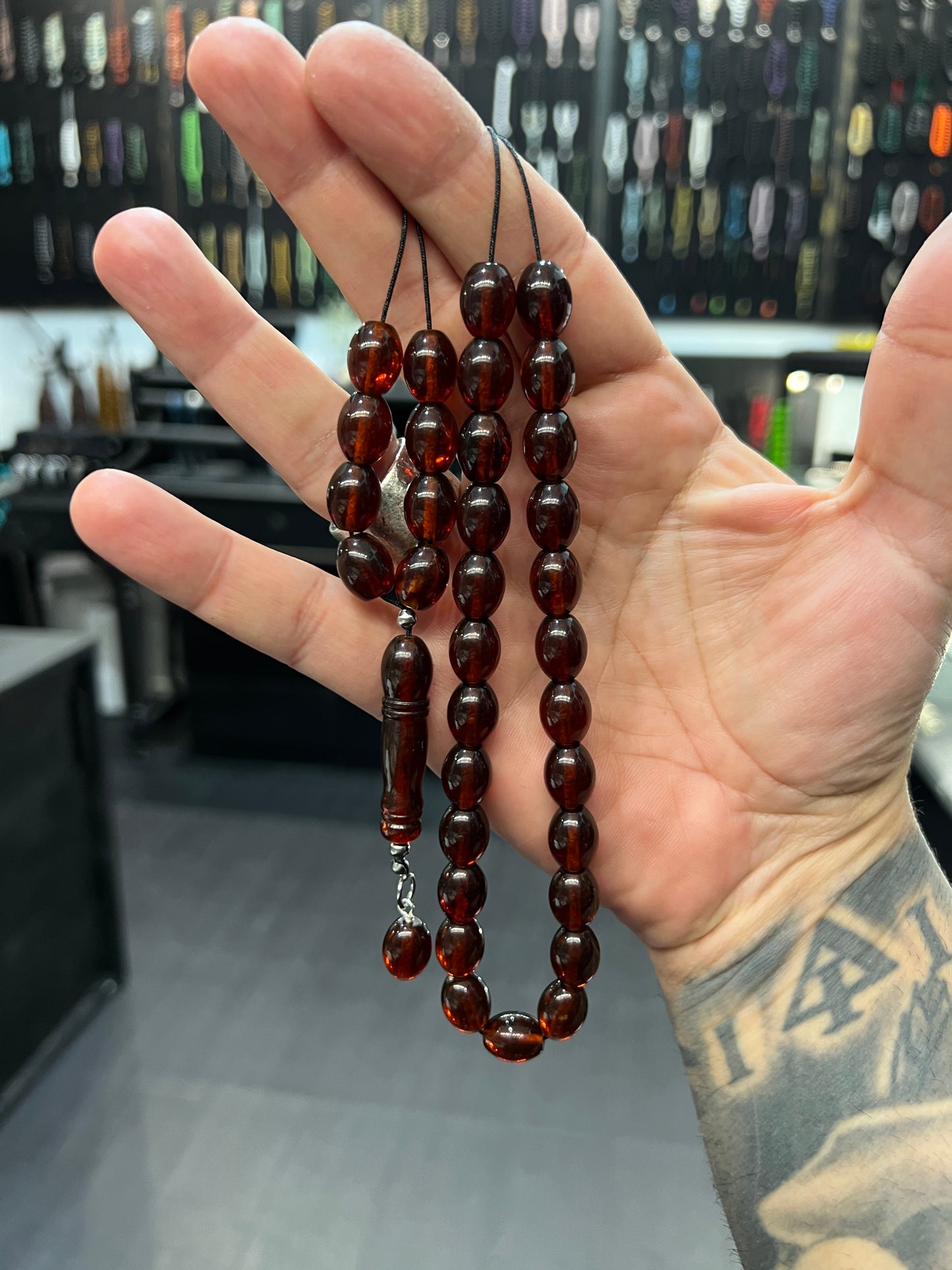 Pressed Baltic Amber 33 Bead Komboloi / Worry Beads