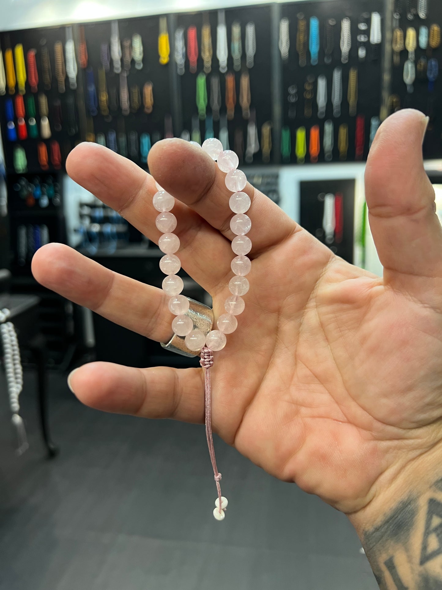 Rose Quartz Worry Beads - Wearable MK3 (Short)