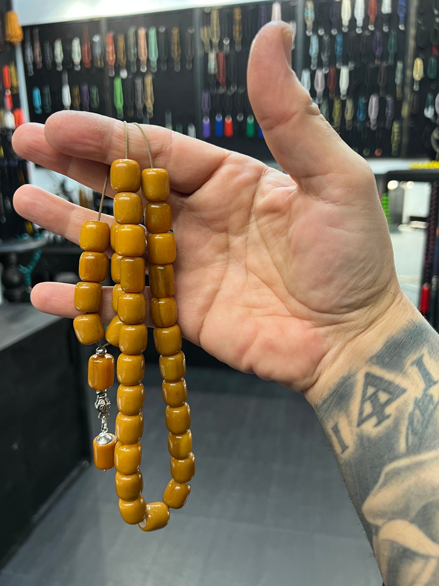 Pressed Baltic Amber 33 Bead Komboloi / Worry Beads