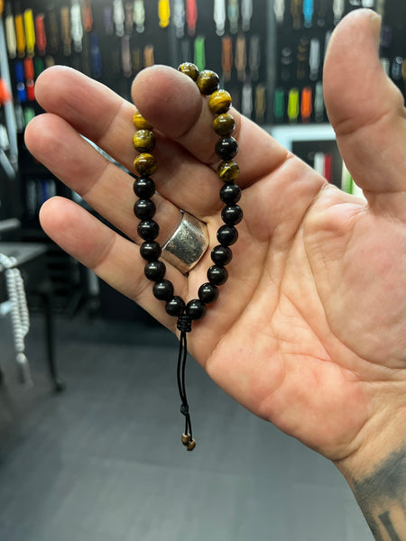 Tigers Eye and Ebony Worry Beads - Wearable MK3 (Short)